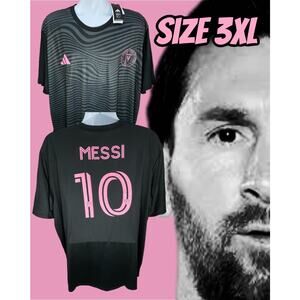 Inter Miami Messi #10 Jersey Adidas Dri-FIT Black Pink Crest Men’s 3XL